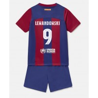 Barcelona Robert Lewandowski #9 Replika babykläder Hemmaställ Barn 2023-24 Kortärmad (+ korta byxor)